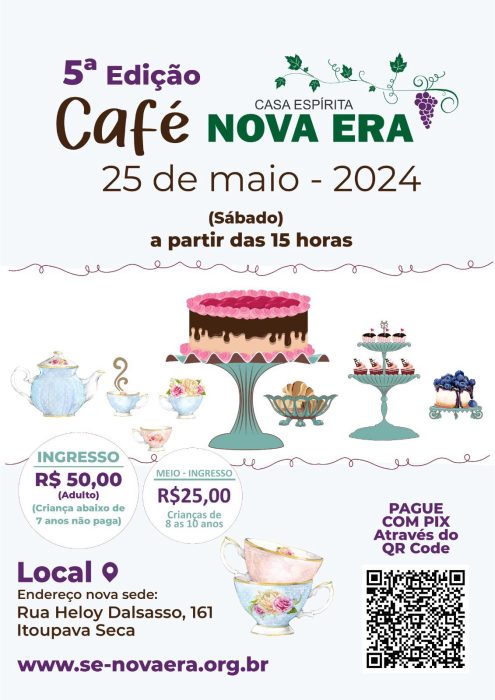 Participe do Café Nova Era, 25 de maio.